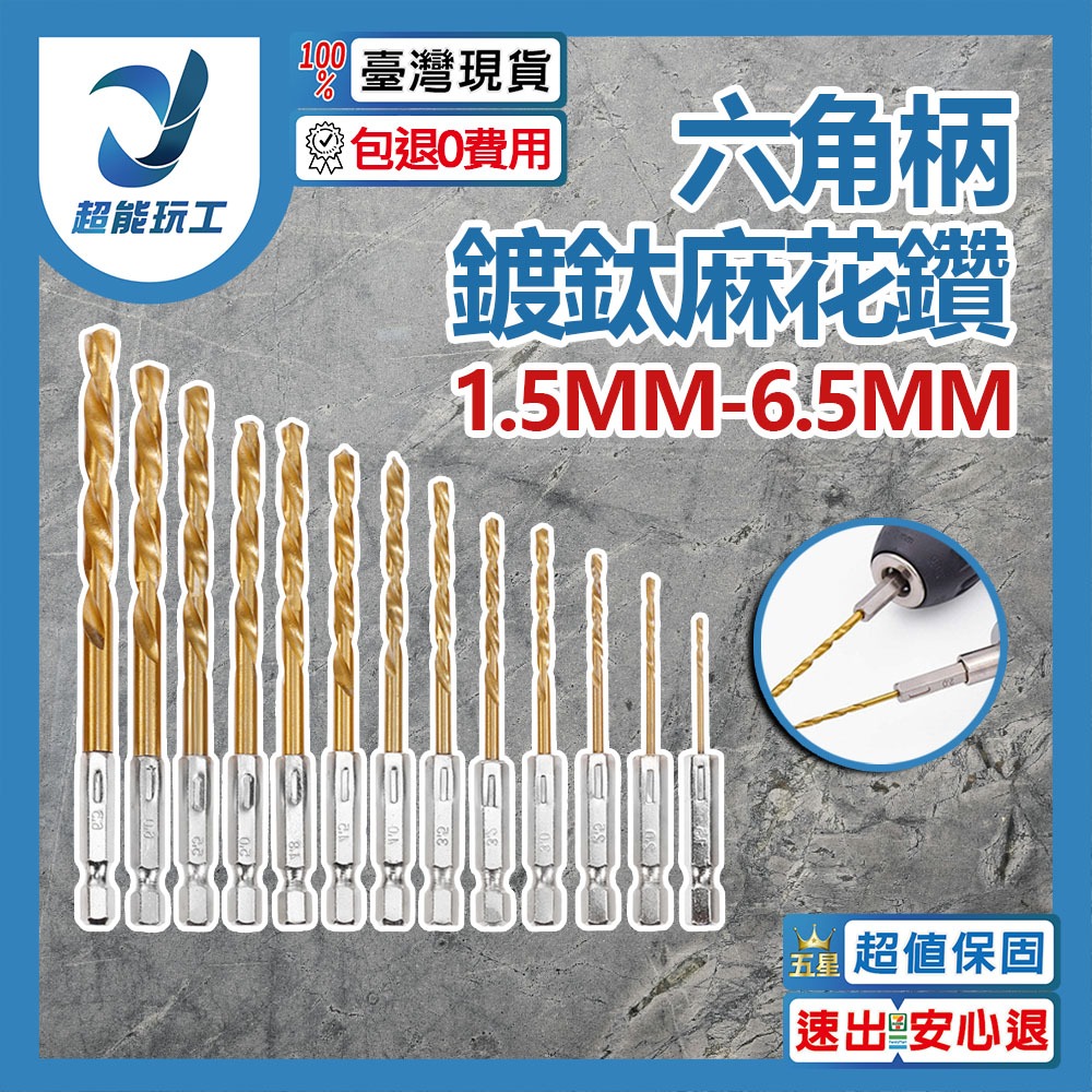 六角柄鍍鈦麻花鑽3.5mm, , large