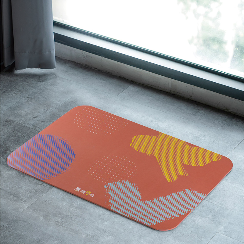 【Monster】 Soft Diatomaceous Earth Absorbent Mat – Puff Style (60x40cm) – Orange, , large