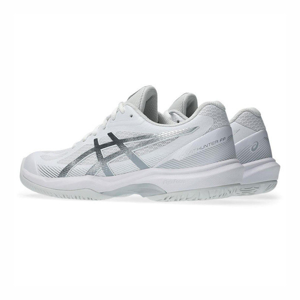Asics Court Hunter Ff 女 羽球鞋 支撐 抗扭 瞬移 白 銀 [1072A112-102], , large