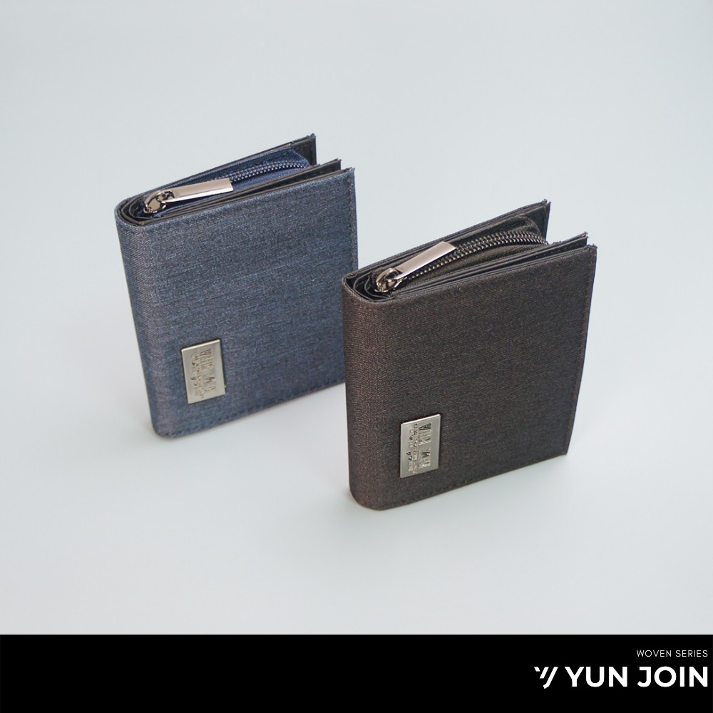 【YUN JOIN 】WOVEN 日系織面拉鍊短夾 零錢包後側設計 防潑水 七夕 情人節 禮物 短夾 卡夾, , large
