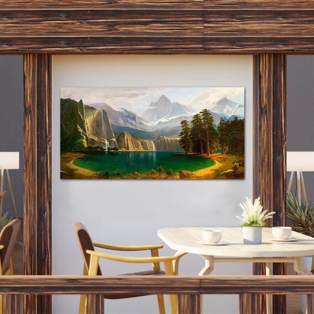 【御畫房】湖畔小鹿 國家一級畫師手繪油畫60&times;120cm(VF-130), , large