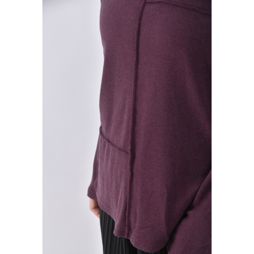 (L) 圓領紫色長袖上衣二手衣, , large