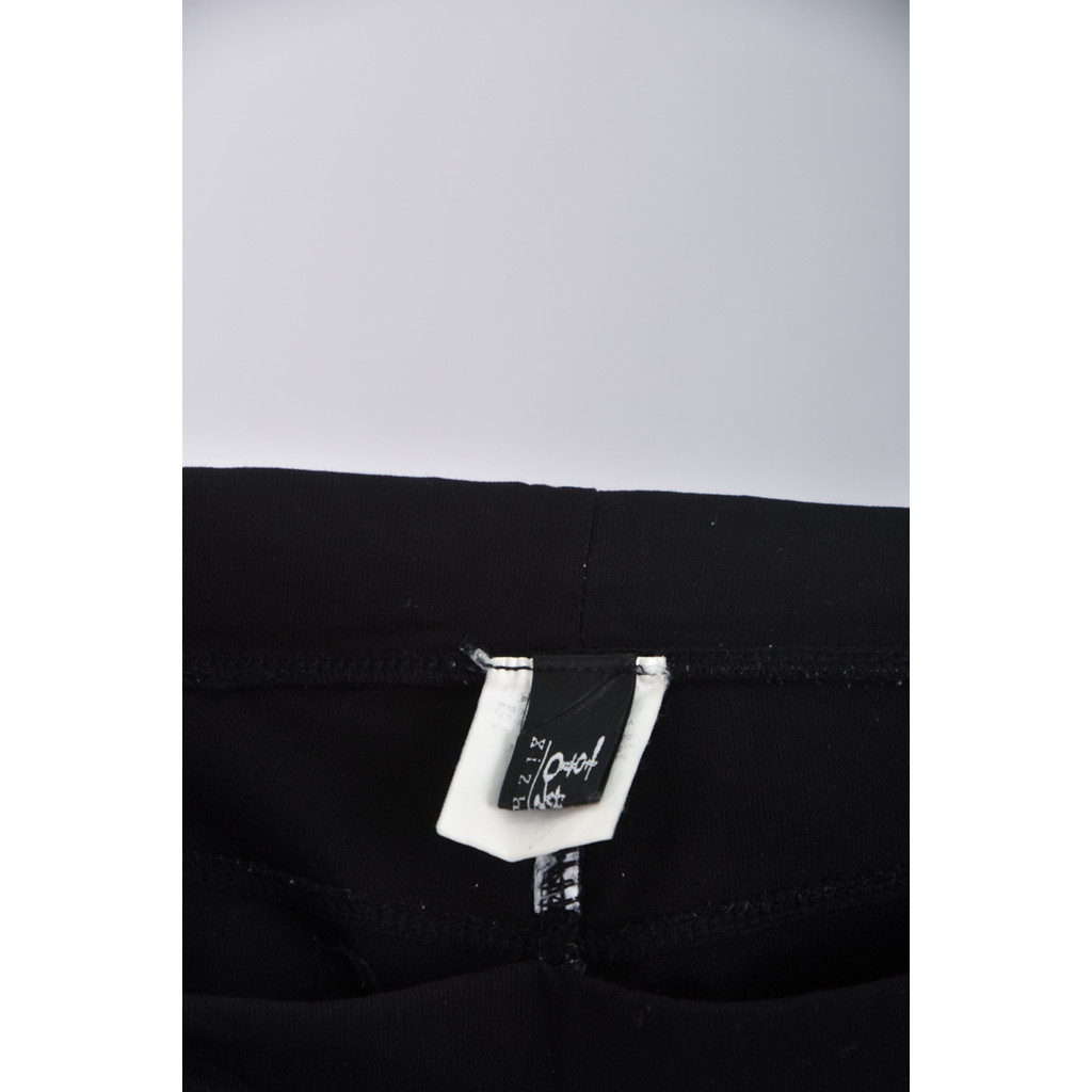 (L) 高腰質感貼鑽黑色長褲二手衣, , large