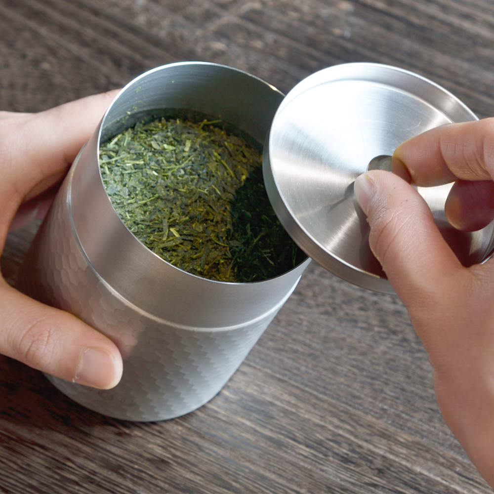 【下村企販】日本製304不鏽鋼錘目紋茶葉罐(KOGU珈琲考具系列), , large