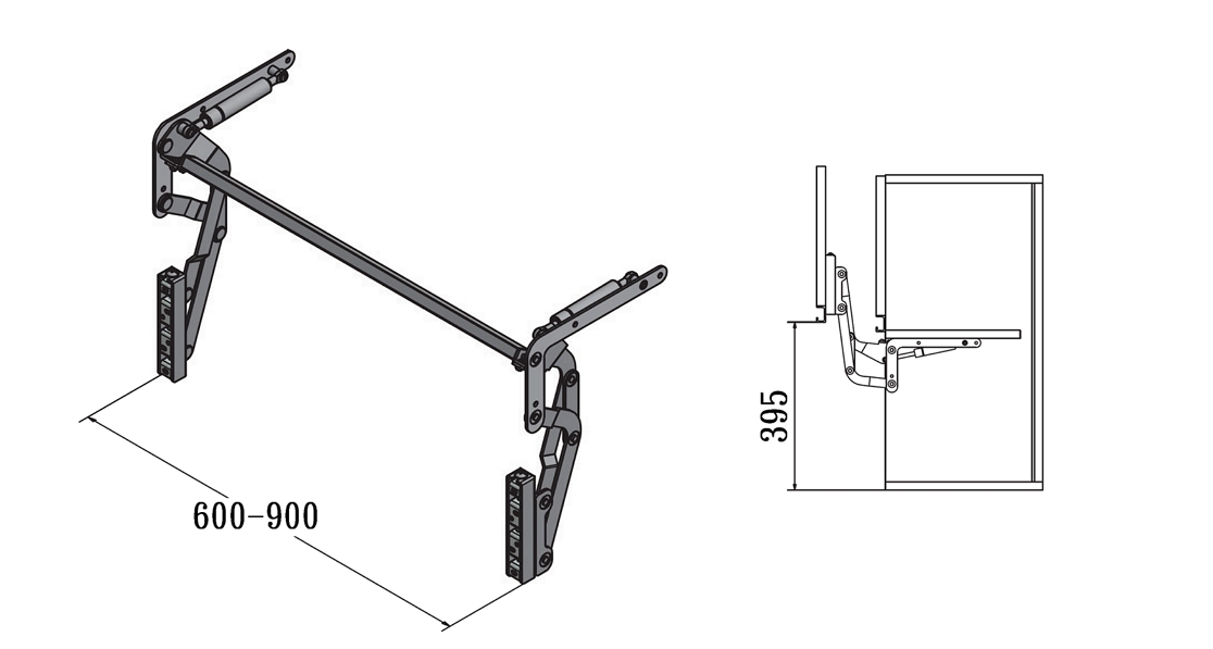 【協進五金】上翻平移門支撐 350N烤銀, , large