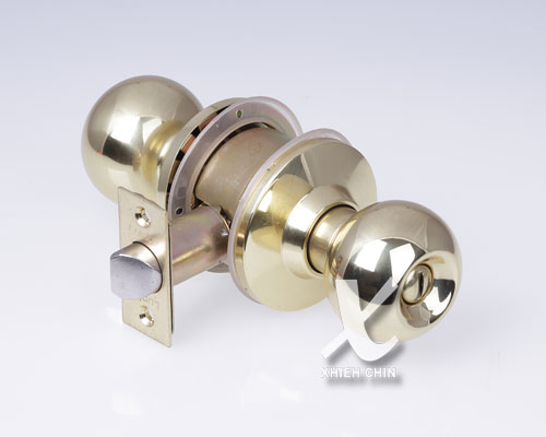 【協進五金】浴廁喇叭鎖 黃銅拋光, , large