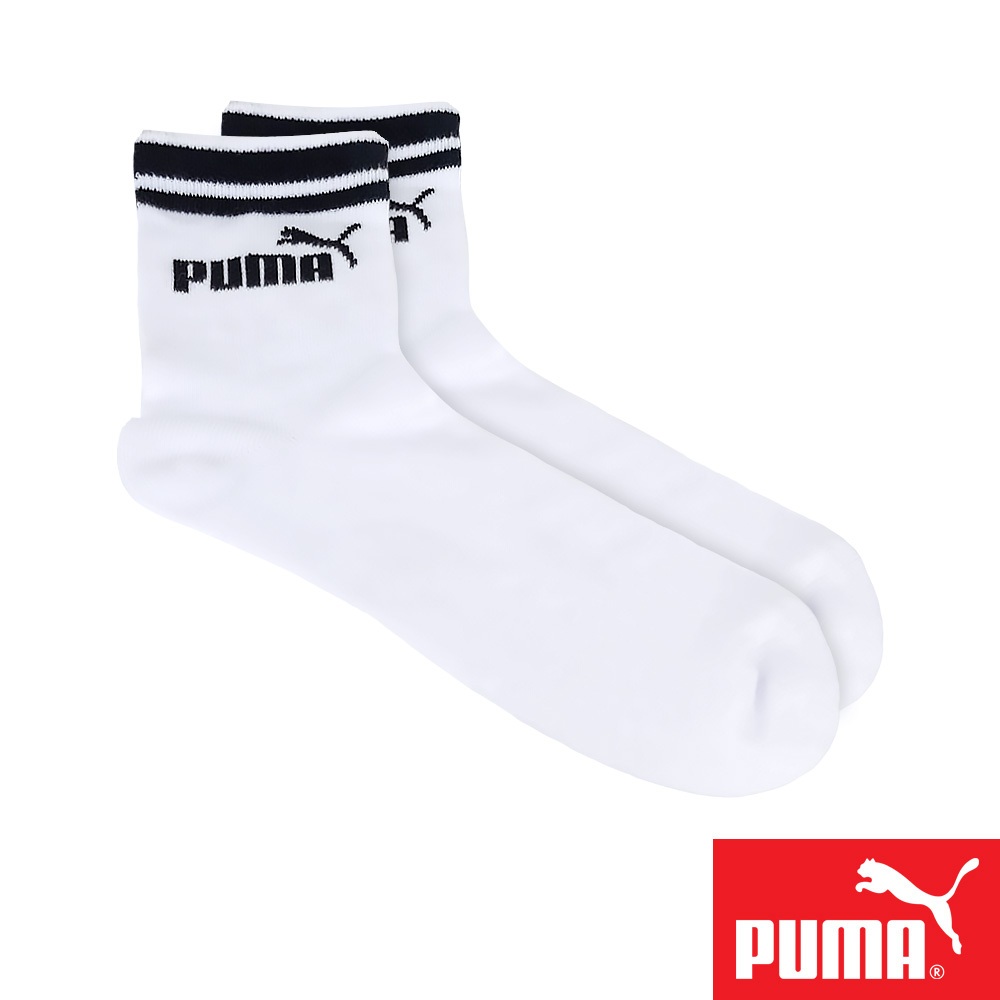 PUMA 經典雙條紋運動中筒襪1雙裝BLACKPINK ROSÉ 網美襪 男襪 女襪 襪子 運動襪 小腿襪 簡約 高彈, , large