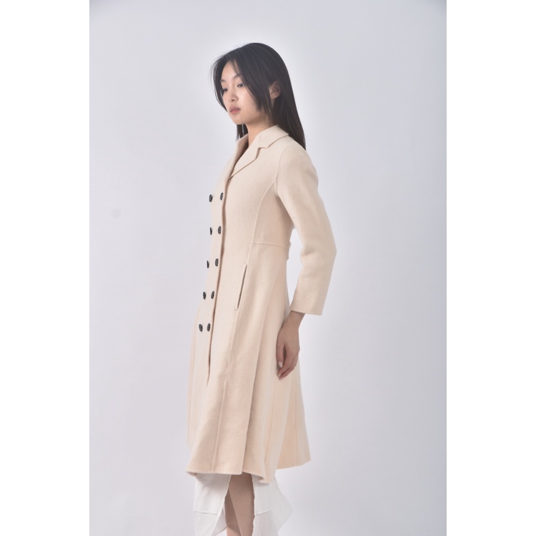 (S) sewing mama大衣杏色外套二手衣, , large