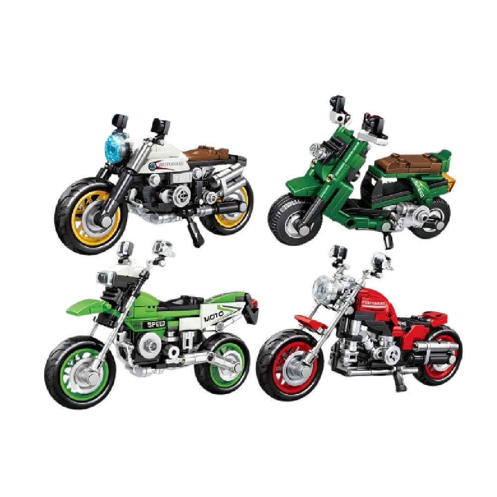  [Brick Republic]LEYI 69015 Motorcycle Series &ndash; Set of 4 (Educational Building Blocks)