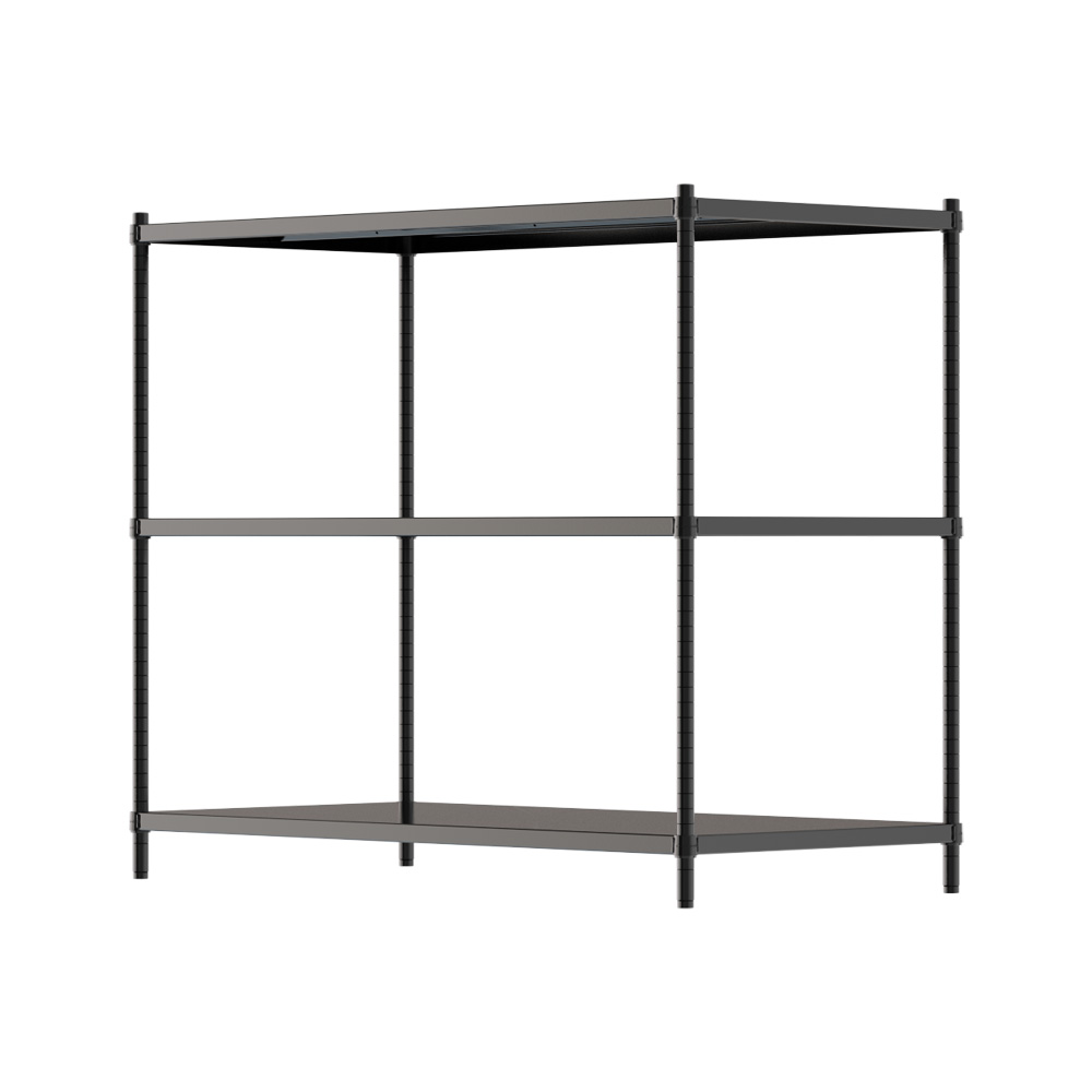 【Y HOUSE】120x60x90 cm three-layer hole-free iron plate storage rack rack iron rack - black paint