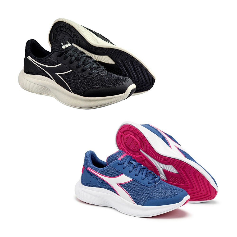 DIADORA迪亞多那 義大利進口 輕量運動慢跑鞋 女運動鞋 女鞋 EASY RUN 避震 穩定 耐磨 止滑 黑 藍, , large