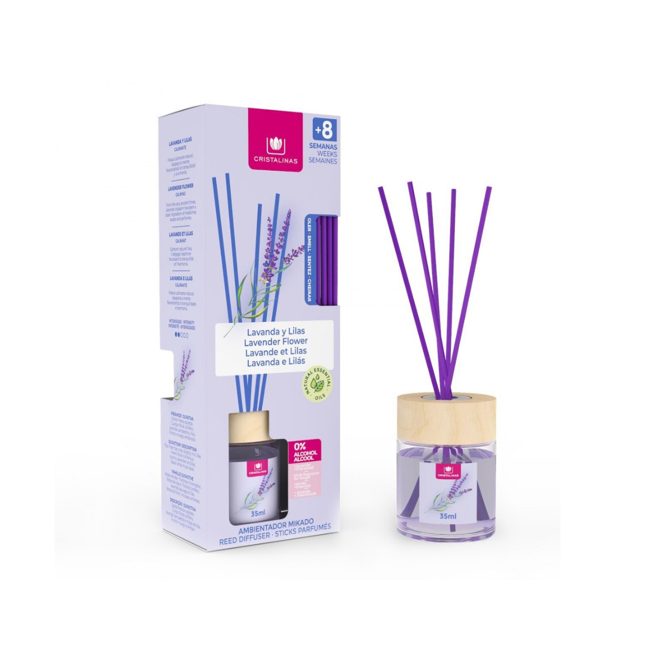 CRISTALINAS REED DIFFUSER 8 WEEKS 35ML _LAVENDER, , large