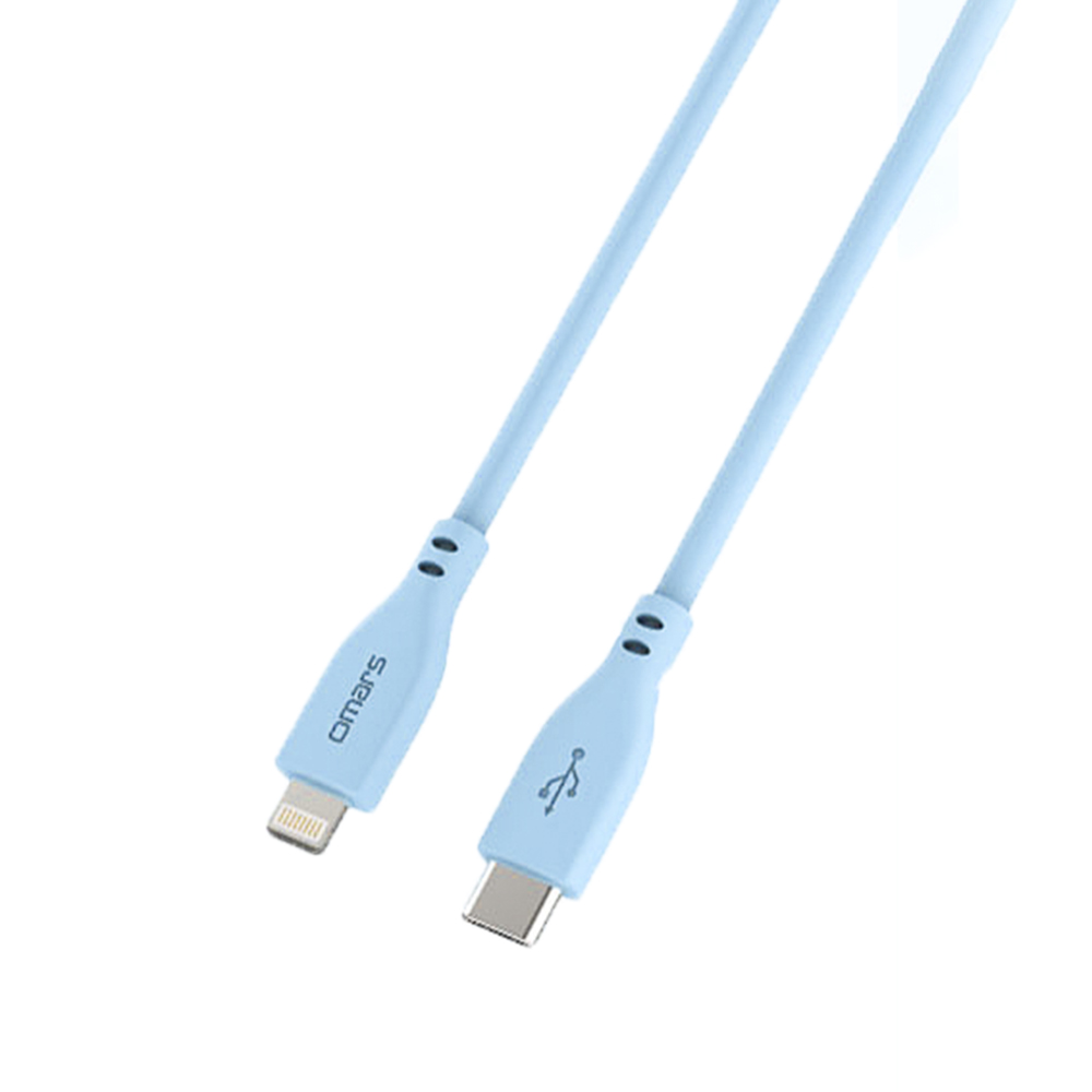 omars USB-C to Lightning Silicone Cable-Blue, , large