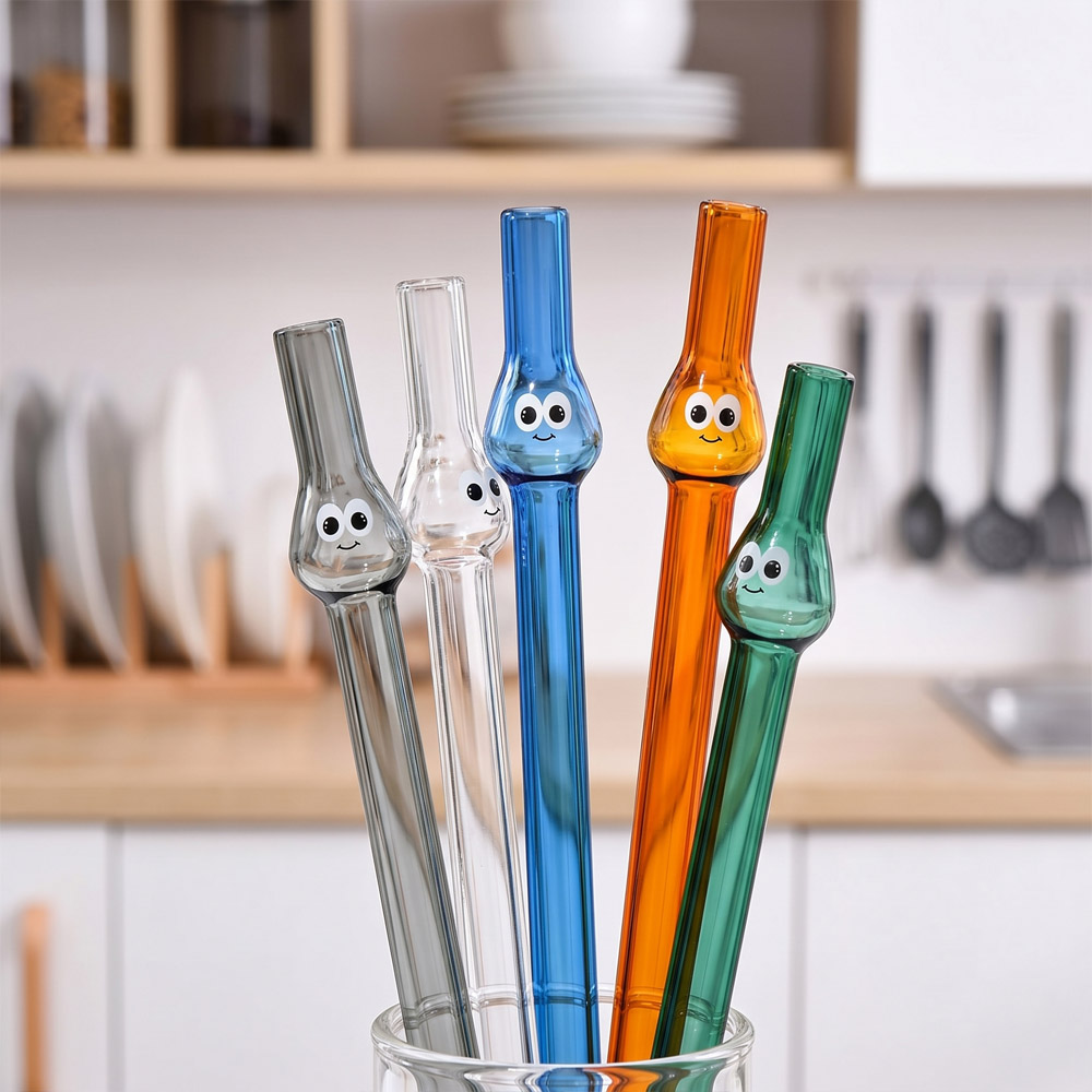 Mini Pearl High Borosilicate Glass Straw, , large