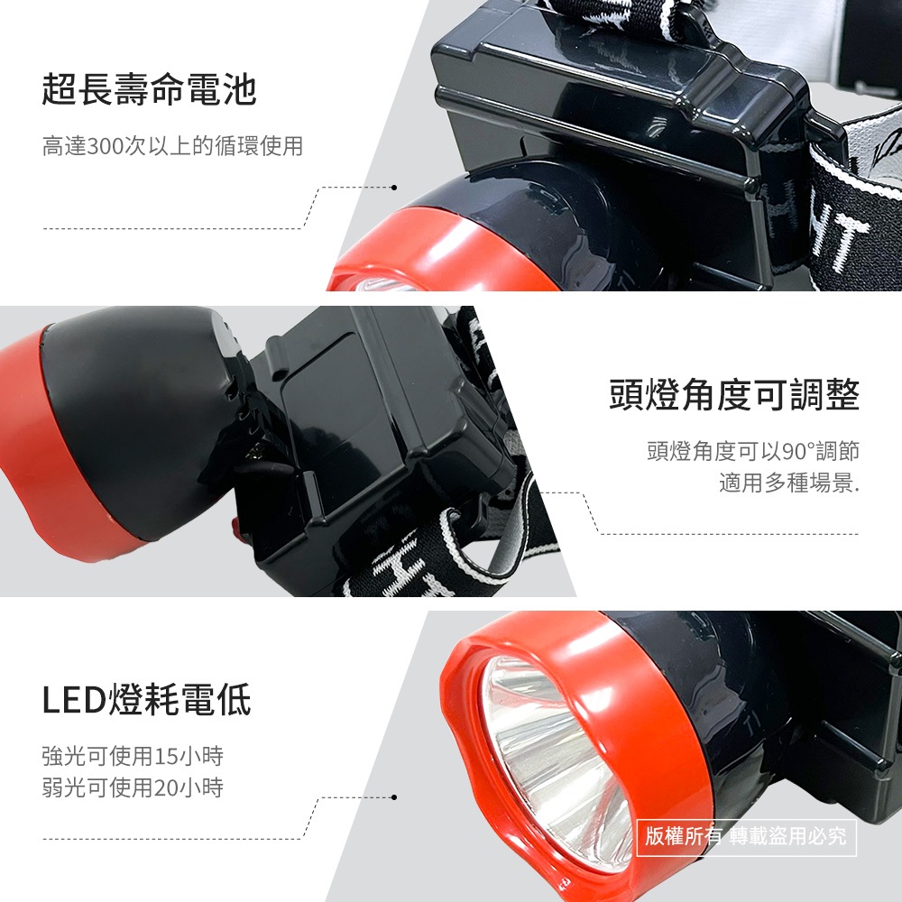 Dongtai WT-138 5W Rechargeable Headlight LED Energy Saving and Long-lasting Adjustable Strong and Weak Light Can Be Used for 15~20 Hours, , large