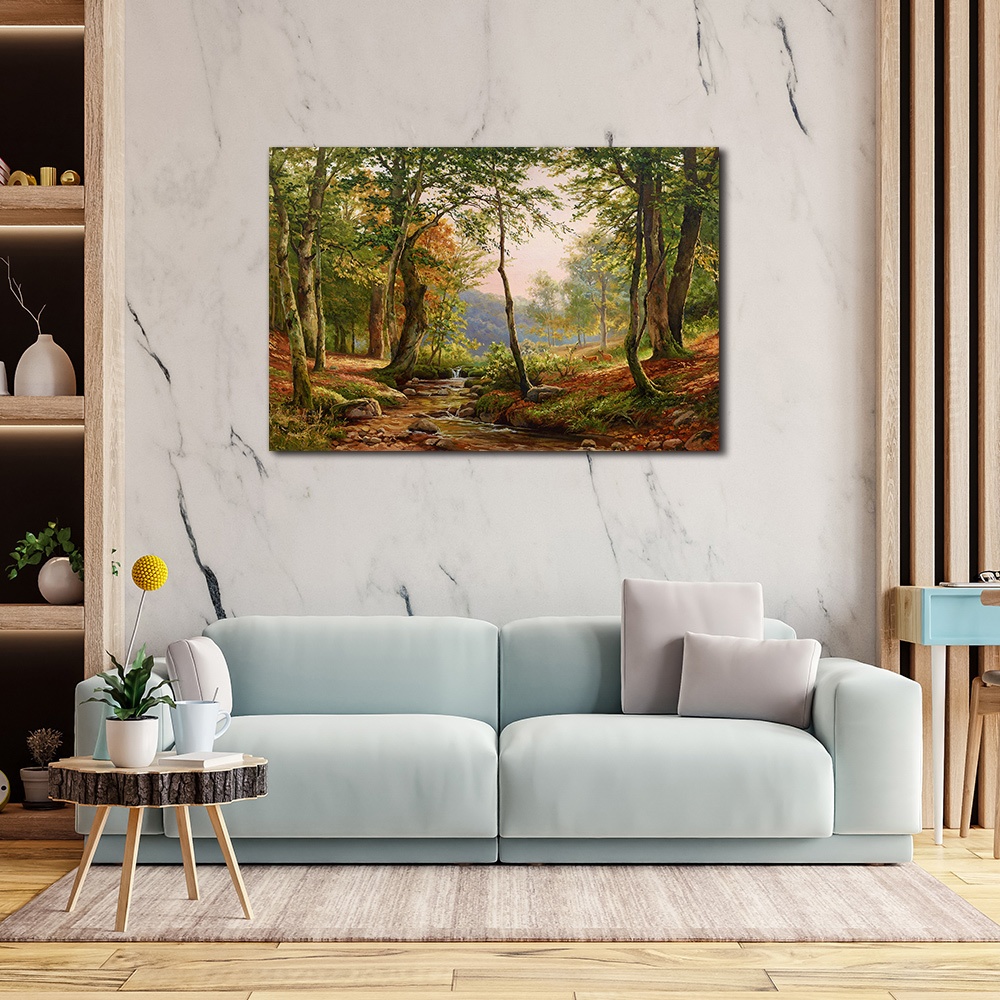 【御畫房】綠林小鹿之二 國家一級畫師手繪油畫60×90cm(VF-193), , large