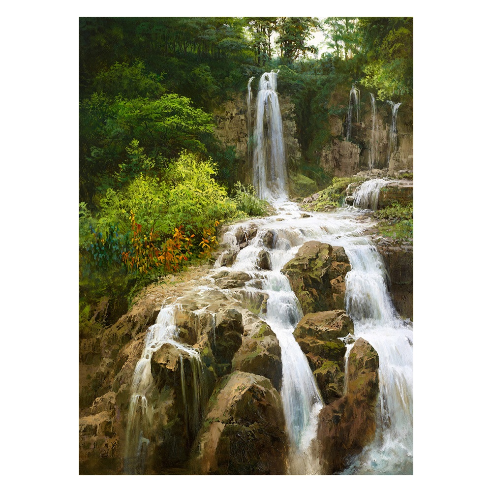 【御畫房】春水長流 國家一級畫師手繪油畫60×90cm(VF-67), , large