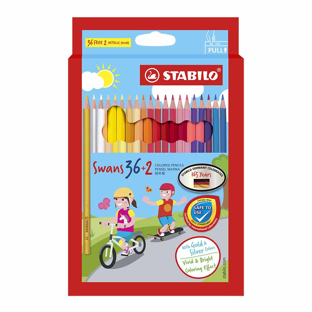 STABILO 德國 思筆樂 Swans 油性色鉛筆 紙盒 38+2色組 / 盒 ST1870/38