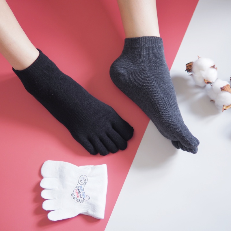 [Kaimei Cotton Industry] Five pairs of pure cotton boat-shaped three-dimensional toe socks, antibacterial and deodorizing, , large