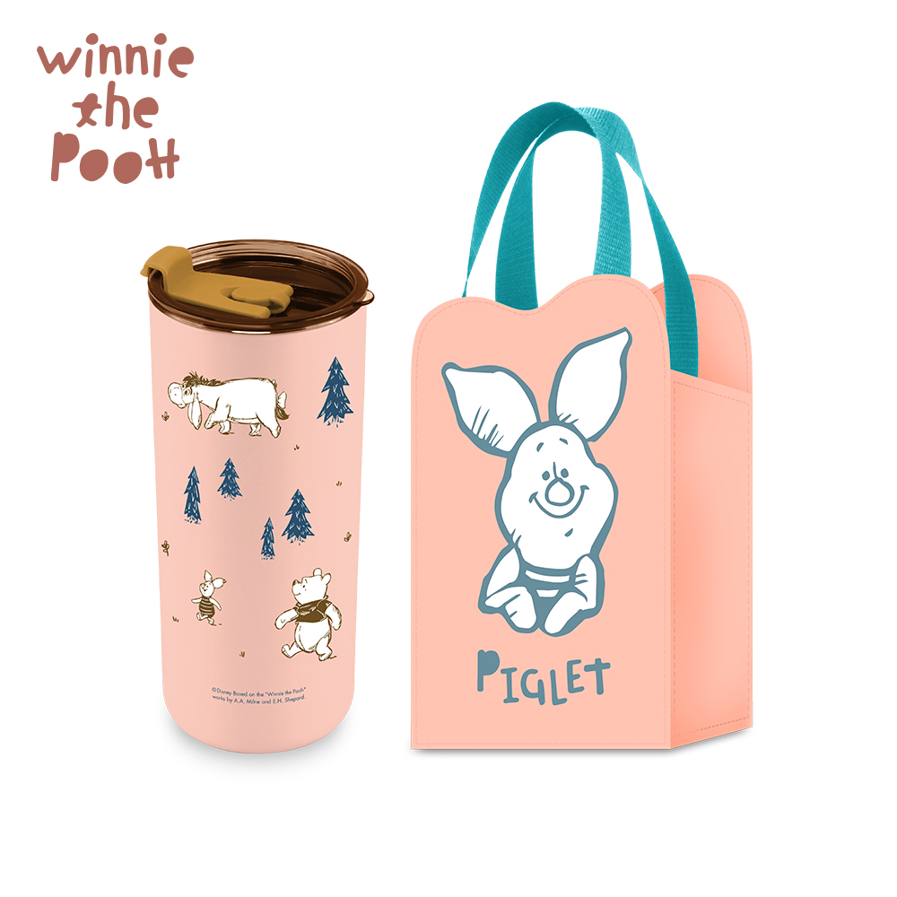 Disney Winnie Stainless Steel Insulated Vacuum Double Drink Cup Set 600ml -  Pink, , large