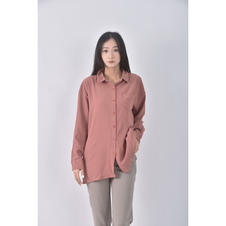 (M) pazzo質感紅色襯衫上衣二手衣, , large