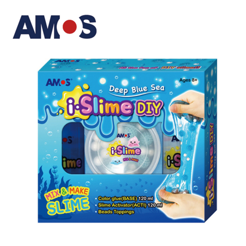 【AMOS 阿摩司】韓國原裝 創意史萊姆 /盒 藍白亮珠款 IS120P2-S、黃白珠款 IS120P2-C、夜光土款 IS120P2-GD  -  多款可選, , large
