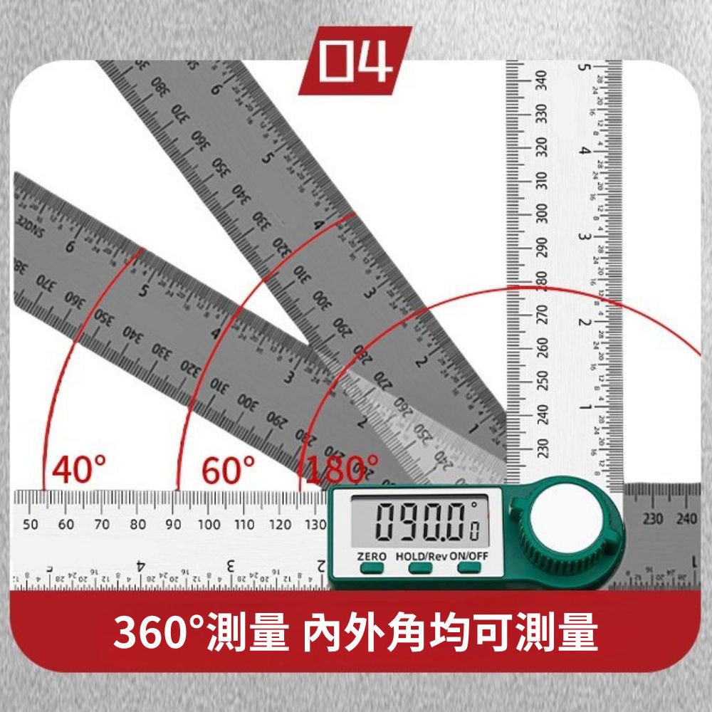 Digital angle ruler &ndash; white/black (plastic) 300mm, , large