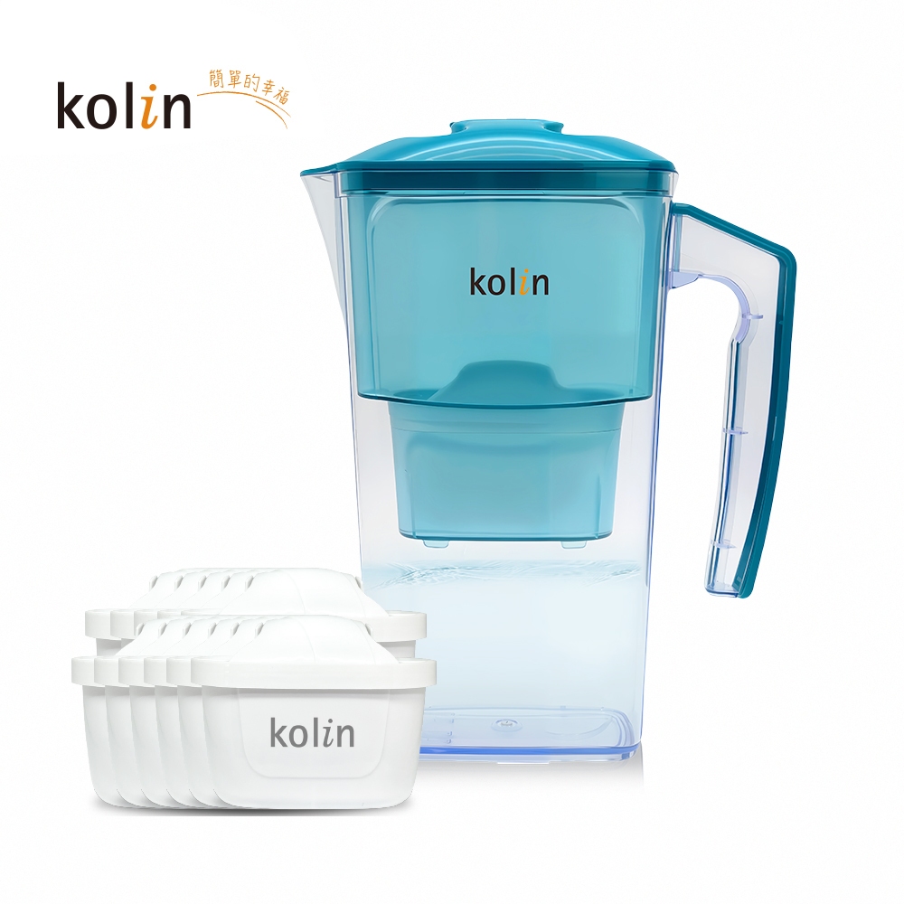 Kolin 歌林 Kolin 歌林 日系窄身濾水壺 + 濾芯 11個, 1套, 2.5L, , large