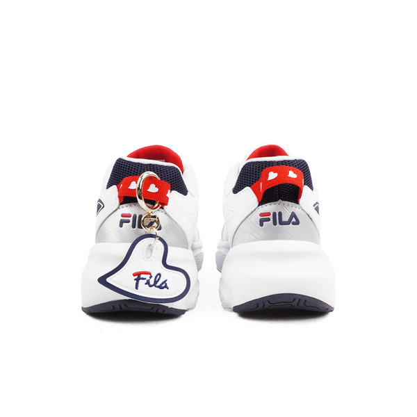 Kixpress-Fila HEART 女 運動休閒鞋 老爹鞋 經典 Y2K 愛心 舒適 厚底 彈力 白 [5-J919Y-123], , large