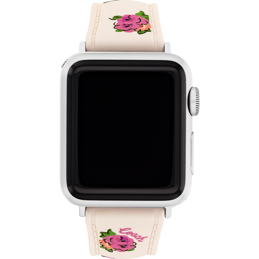 COACH Apple Watch 錶帶 38/40/41mm適用 優雅花朵 矽膠錶帶(不含手錶), , large