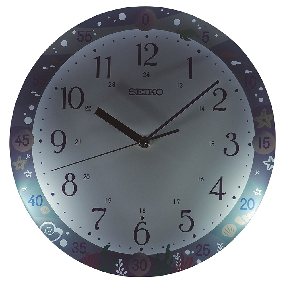 SEIKO 精工 海洋世界 持續燈光 指針式掛鐘 時鐘 QHA010M, , large