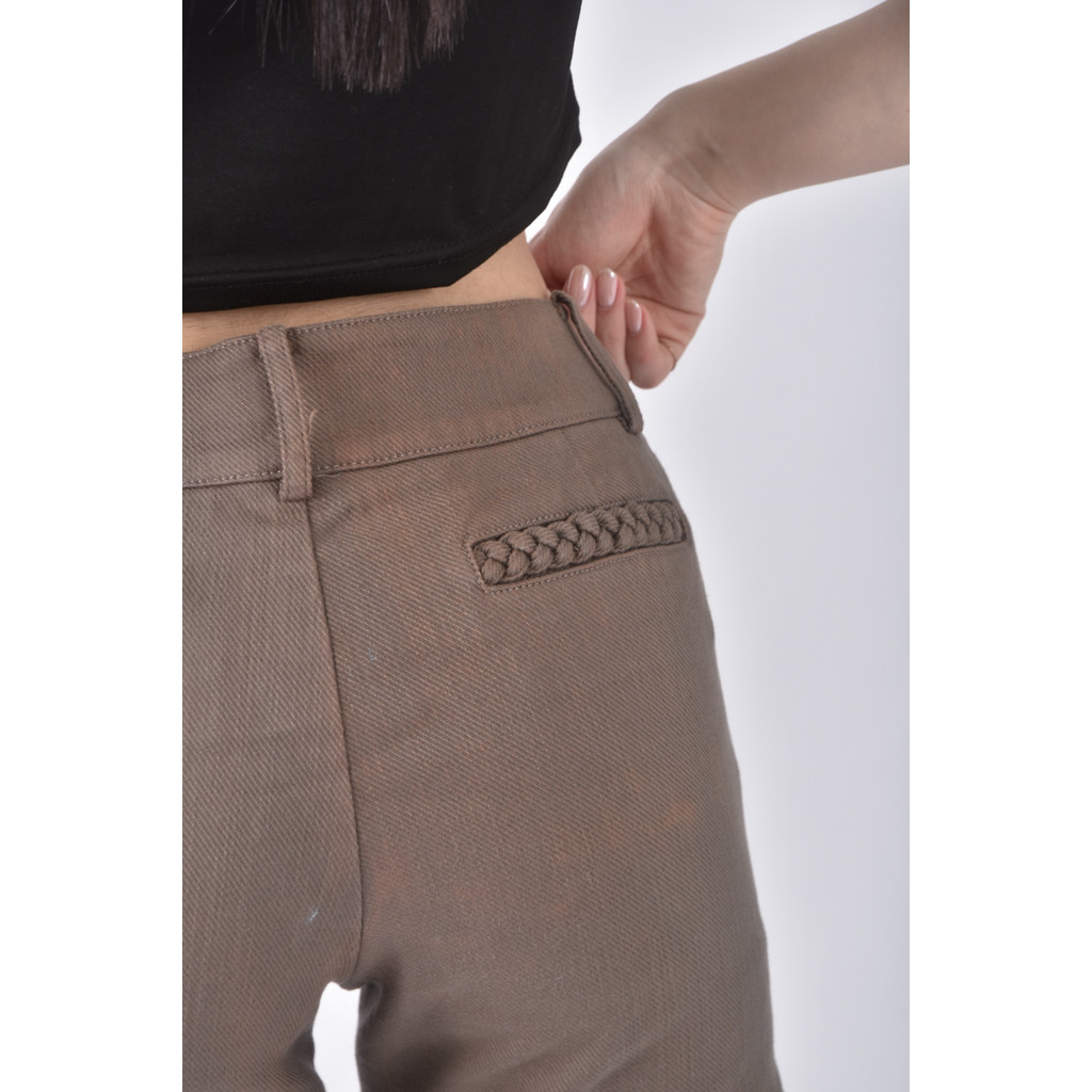 (L) ef de棉質高腰棕色短褲二手衣, , large