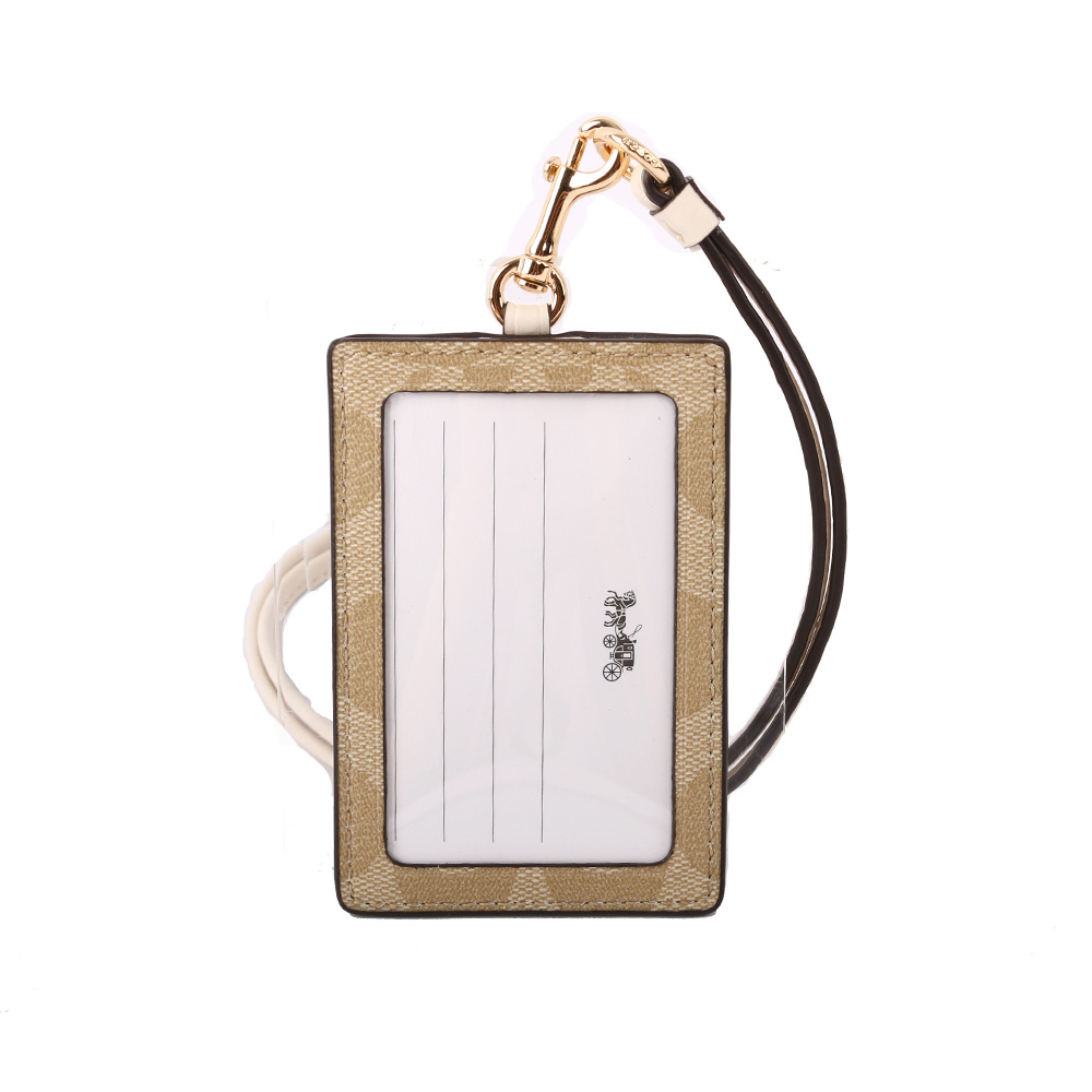 COACH PVC LOGO掛式証件套/卡夾/白色, , large