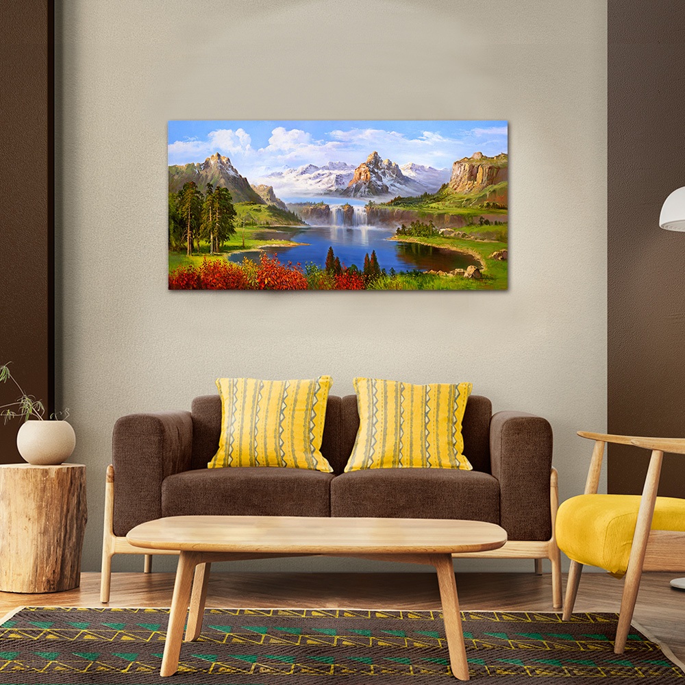 【御畫房】金山聚寶 國家一級畫師手繪油畫60×120cm(VF-116), , large