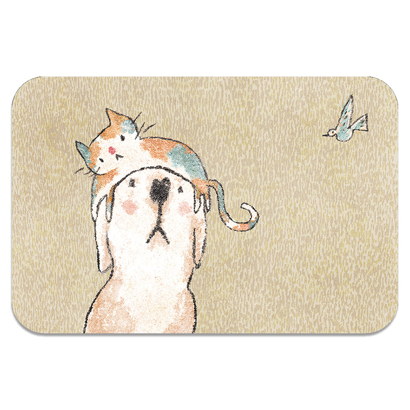 【怪獸】新銳設計師 10秒頂吸 軟式珪藻土吸水地墊 DUCKY SHEN (60x41cm) -Dooggyy Meow, , large