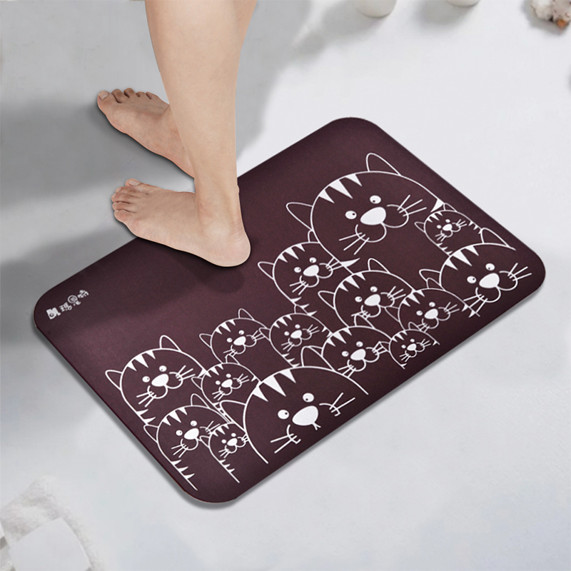 【Monster】 Soft Diatomaceous Earth Absorbent Mat – Tiger Gaze Series (60x40cm) – Wine Red, , large