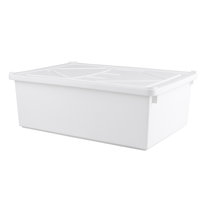 純白牛奶附蓋收納盒-直角7號