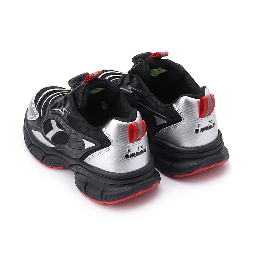 DIADORA迪亞多那 新星行者大童運動鞋 童運動鞋 童鞋 旋鈕式鞋帶 寬楦 透氣 保護後跟 穩定 抗菌 銀黑 紫粉, , large