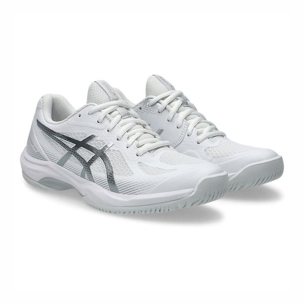 Asics Court Hunter Ff 女 羽球鞋 支撐 抗扭 瞬移 白 銀 [1072A112-102], , large