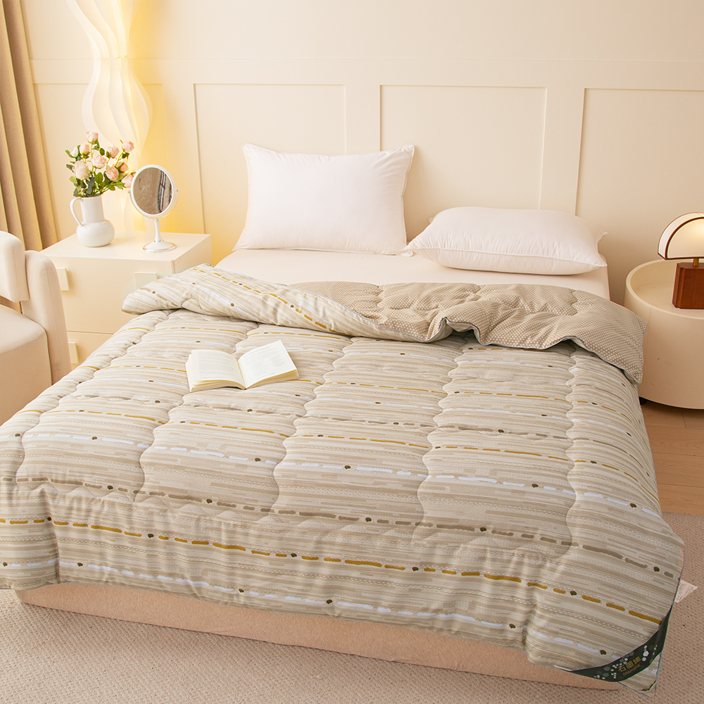 【寢室安居】日系療癒風 石墨烯恆溫大豆纖維水洗被-嫻靜午後, , large