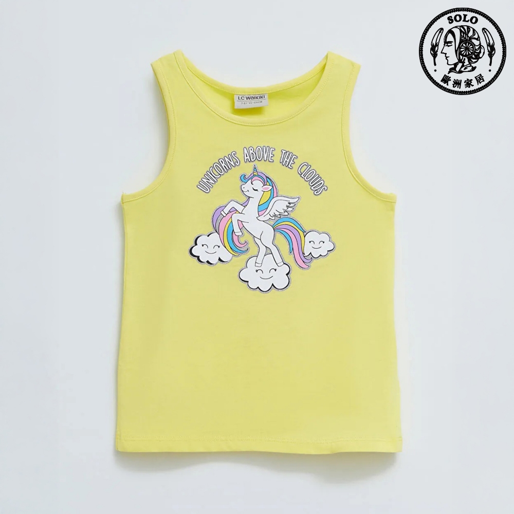 【SOLO Vintage】LCW Girls Fantasy Unicorn Tanktop 100% Cotton Made in China 6-7y