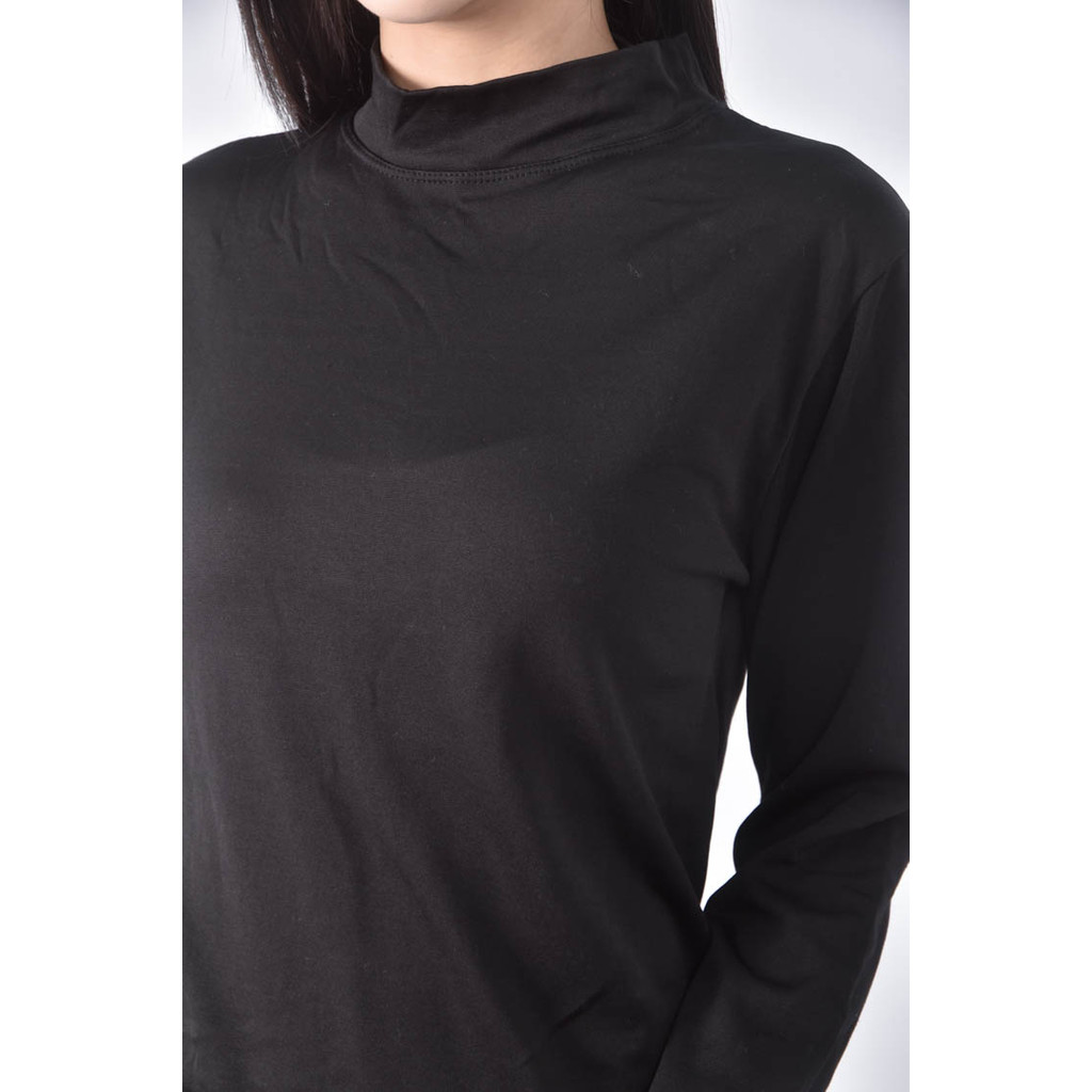 (S) 【又又私服】運動中領黑色長袖上衣二手衣, , large