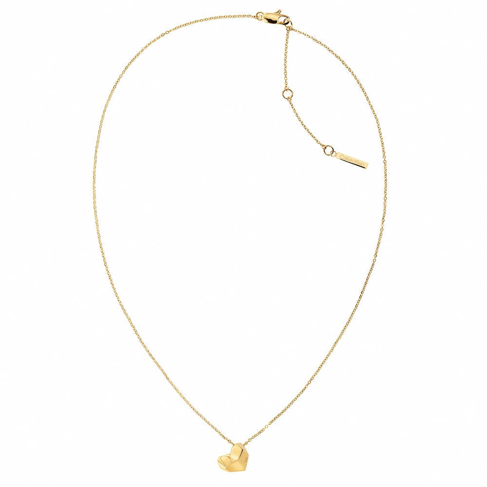 Calvin Klein CK Faceted Heart 心型多切面項鍊 母親節送禮推薦-金 35000036, , large