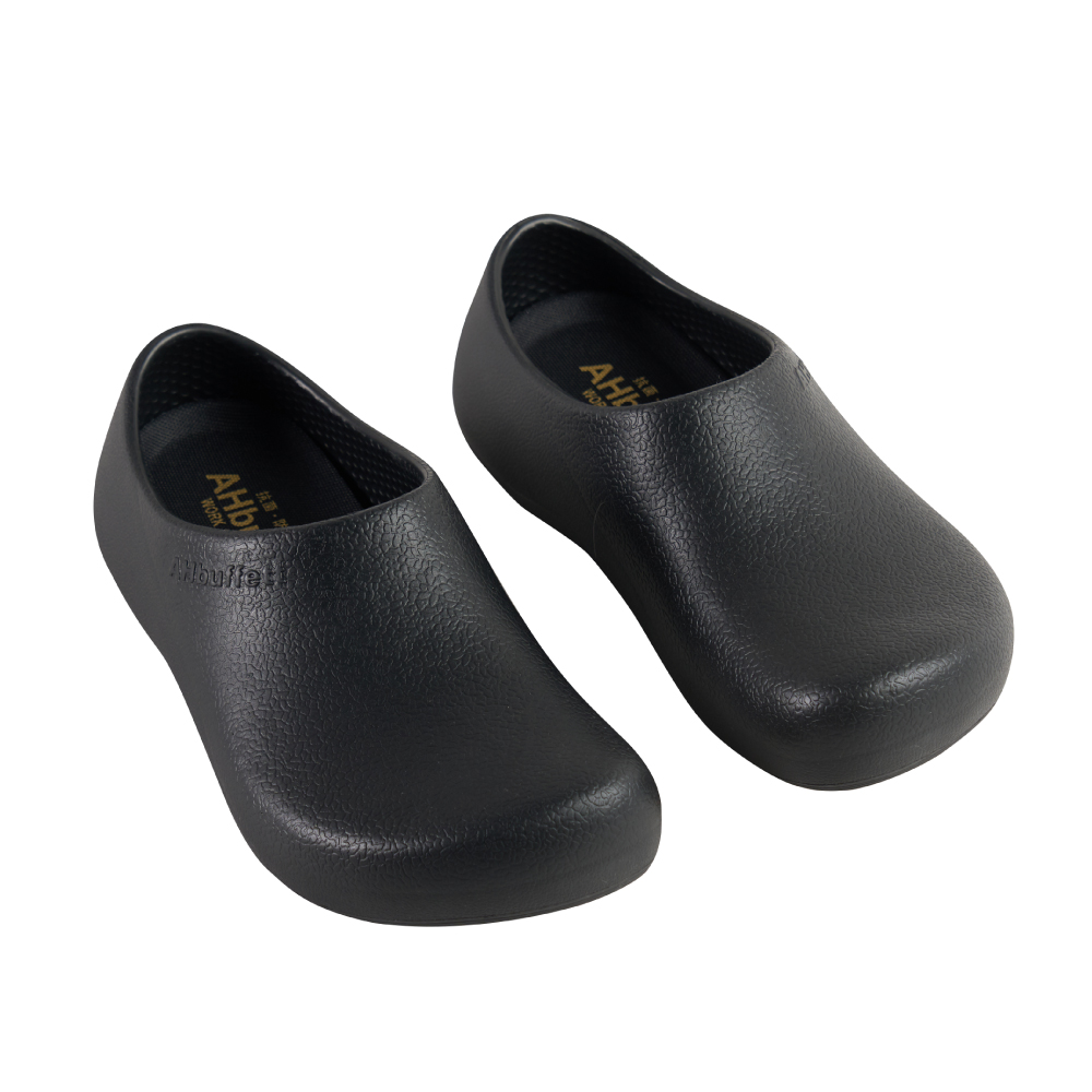 【AHbuffett防滑鞋】AH-9 #23 防水款 防滑 廚師鞋 EVA材質 輕量 寬楦 工作鞋 止滑鞋  防水 防油 餐飲, 黑, large