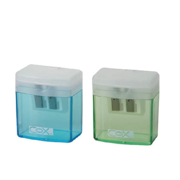 【COX 三燕】雙孔 可蓋式 削筆器  大小通吃 顏色隨機 /個 PS-20, , large