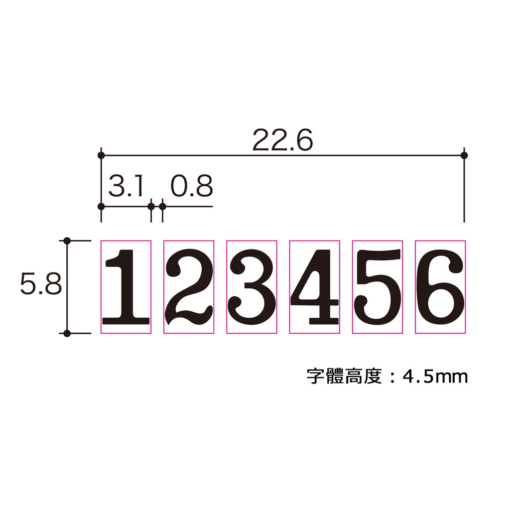 PLUS普樂士 A型號碼機 6位7樣式(30-881), , large