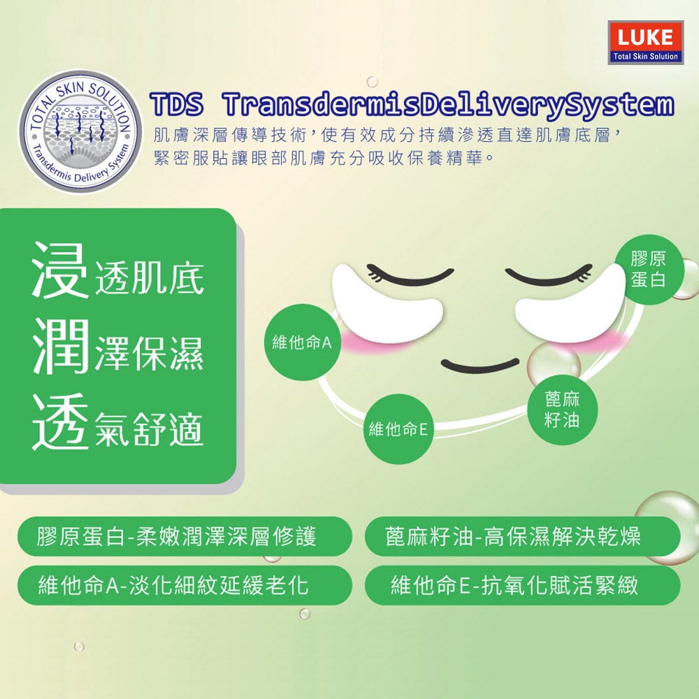 【千康購物網】【買一送一】LUKE 果凍眼膜 (膠原蛋白) 5入/盒, , large