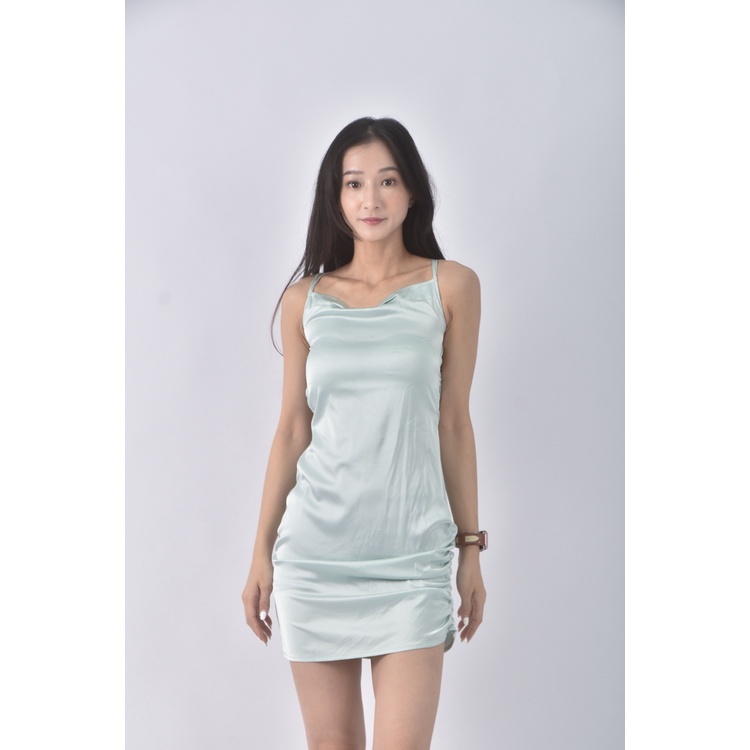 (S) 【安于晴Charlene私服】吊帶禮服緞面綠色洋裝二手衣, , large