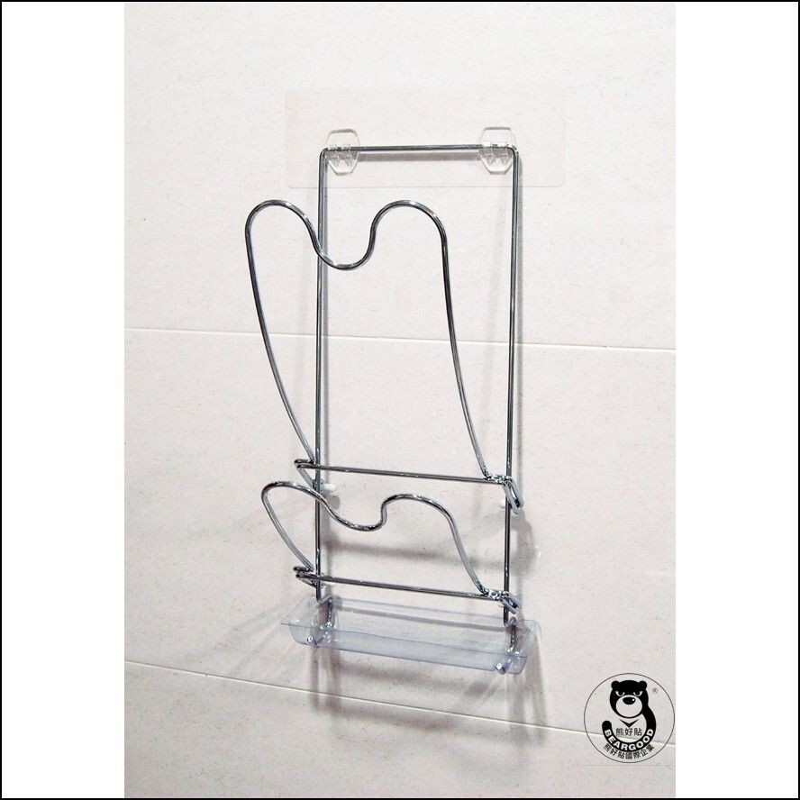 [熊好貼國際]鍋蓋 免鑽免釘 鍍鉻鋼線 粗糙紋路牆面皆可貼(選超黏貼) 無痕掛勾掛鉤, , large