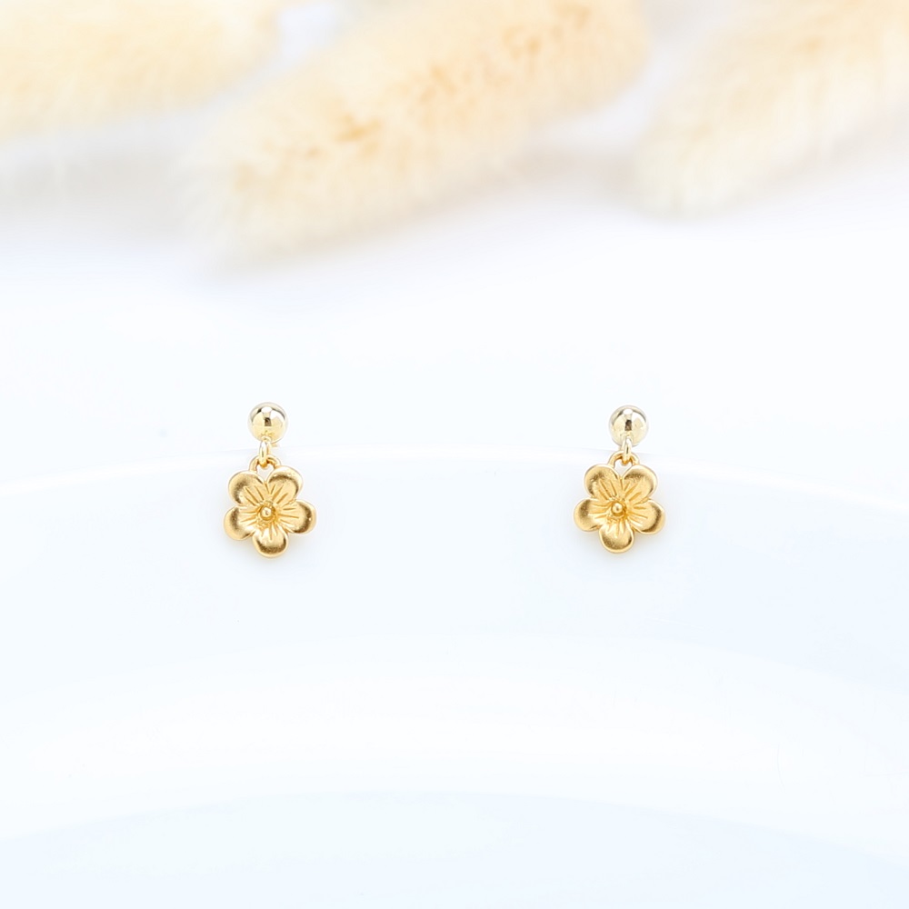 【Angel & Me】Plum flower 14KGF earrings Valentine Day Birthday gift, , large